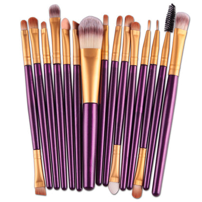 15-Piece Makeup Brush Set | Complete Face & Eye Kit – Luxurella