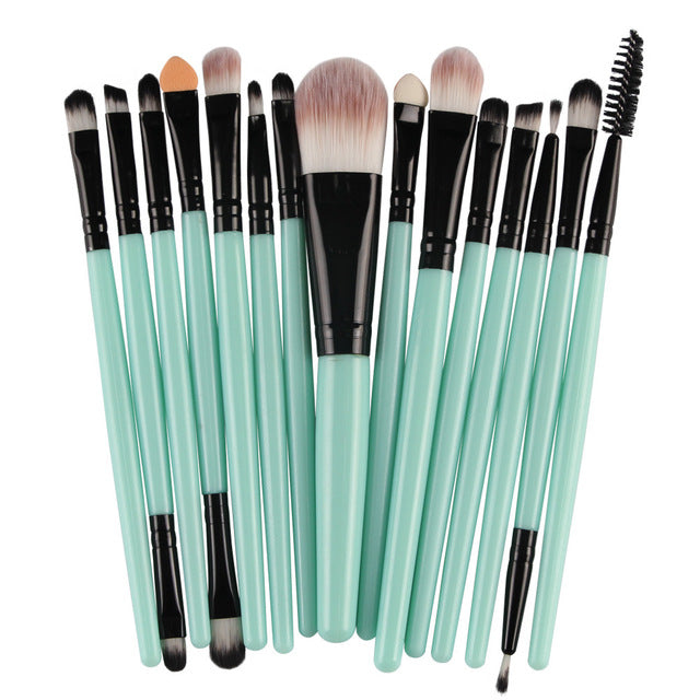 15-Piece Makeup Brush Set | Complete Face & Eye Kit – Luxurella