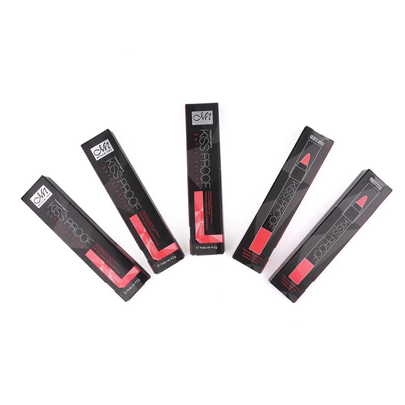 Menow 12 Color/Pack KISS PROOF Sexy Beauty Waterproof Lipstick Pen Lasting Do Not Fade Lipstick Gift 1Pcs Pencil Sharpener 4186