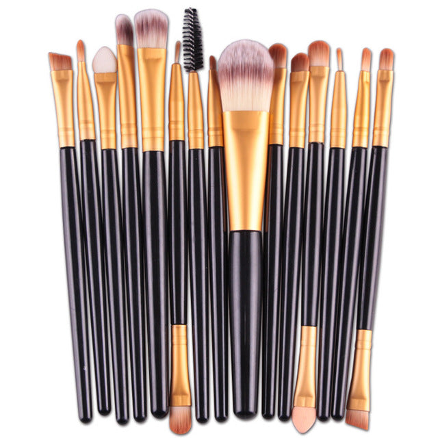 15-Piece Makeup Brush Set | Complete Face & Eye Kit – Luxurella