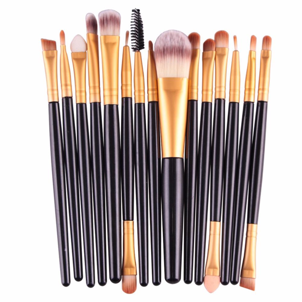 15-Piece Makeup Brush Set | Complete Face & Eye Kit – Luxurella
