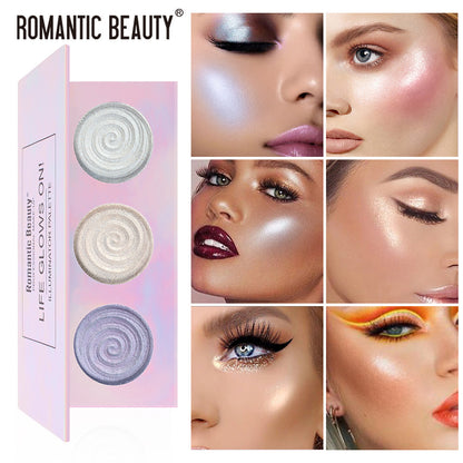 Tri-Color Baked Highlighter Palette | Pearl Glow Illuminator – Luxurella