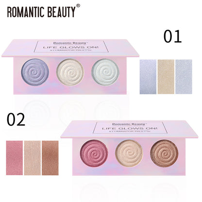 Tri-Color Baked Highlighter Palette | Pearl Glow Illuminator – Luxurella