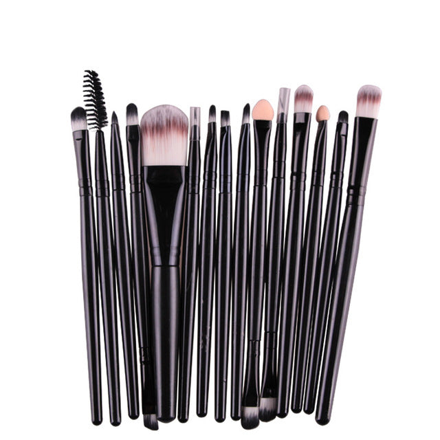 15-Piece Makeup Brush Set | Complete Face & Eye Kit – Luxurella