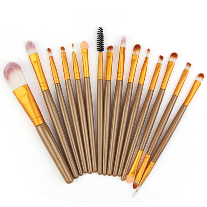 15-Piece Makeup Brush Set | Complete Face & Eye Kit – Luxurella