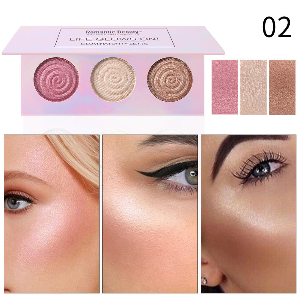 Tri-Color Baked Highlighter Palette | Pearl Glow Illuminator – Luxurella