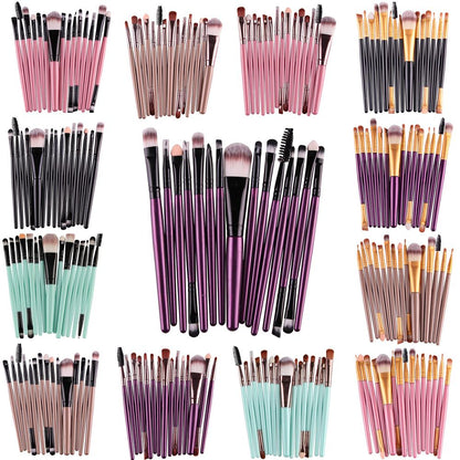 15-Piece Makeup Brush Set | Complete Face & Eye Kit – Luxurella