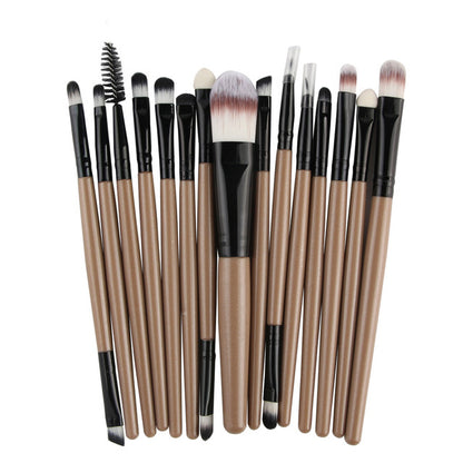 15-Piece Makeup Brush Set | Complete Face & Eye Kit – Luxurella