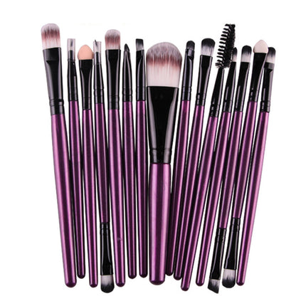 15-Piece Makeup Brush Set | Complete Face & Eye Kit – Luxurella