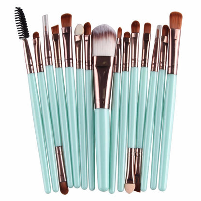 15-Piece Makeup Brush Set | Complete Face & Eye Kit – Luxurella