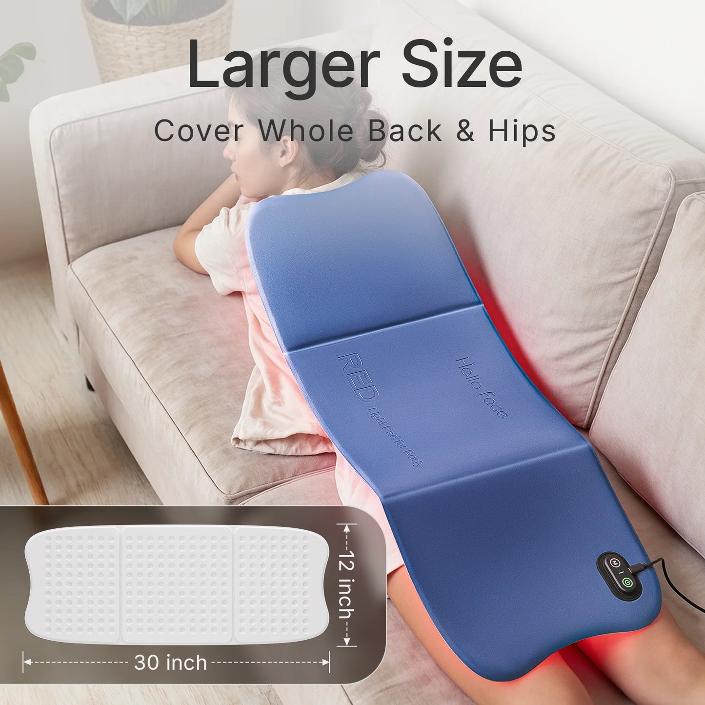 Red Light Therapy Pad 660nm & 850nm | Large Body Mat with Timer – Luxurella