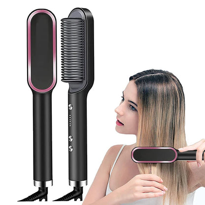5-in-1 Hot Air Styling Brush | Hair Dryer, Straightener, Curler & Volumizing Comb – Luxurella