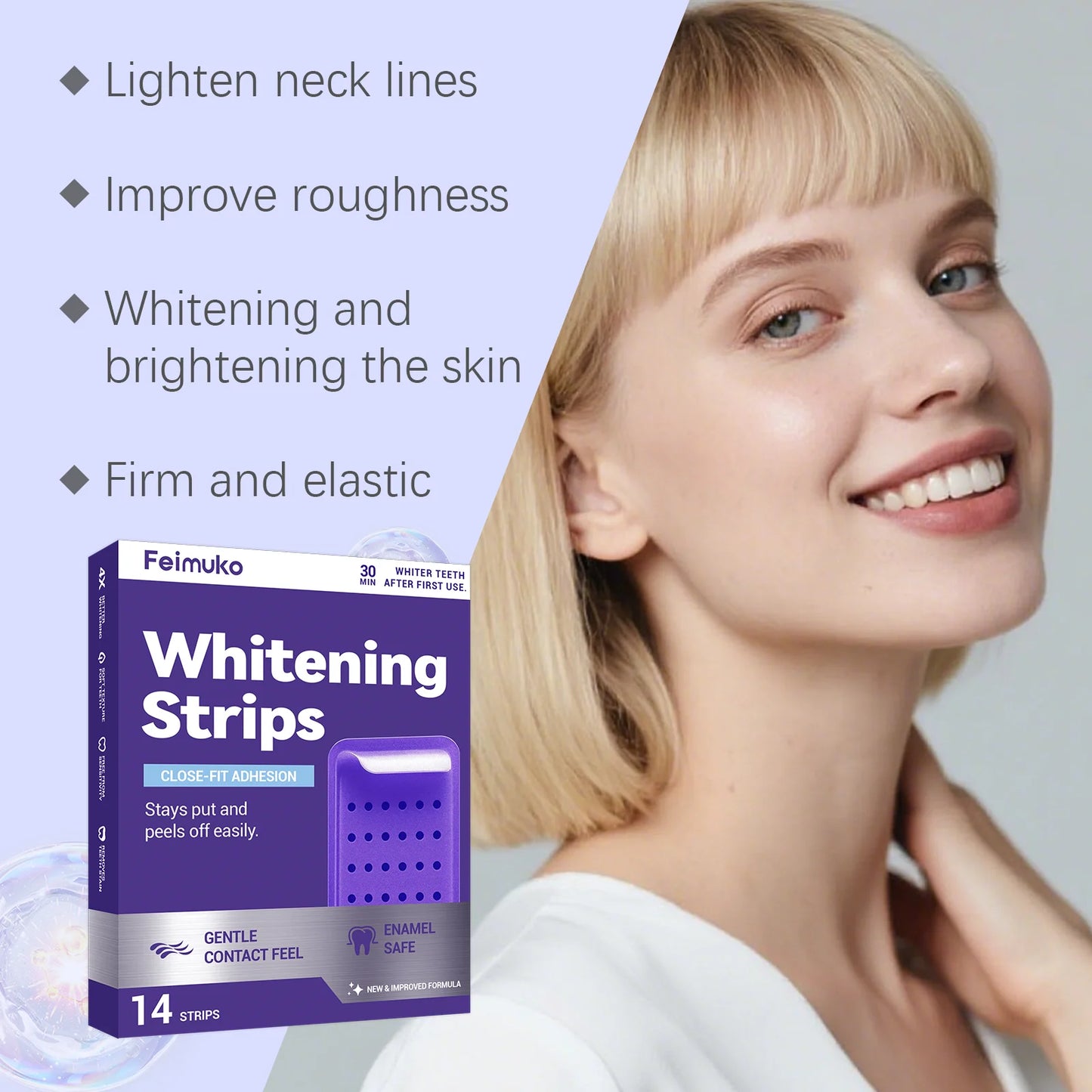 Purple Teeth Whitening Strips | Daily Oral Care Brightening Strips – Luxurella