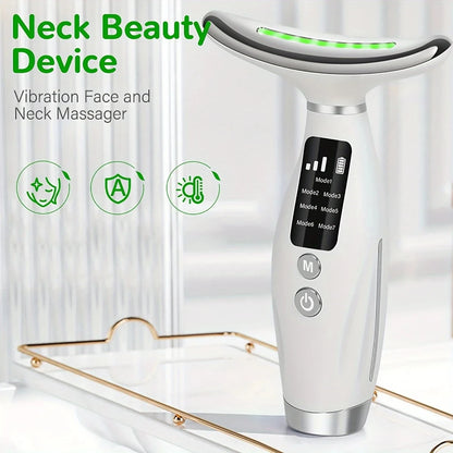 7-Color LED Neck & Face Firming Device | Portable Skin Rejuvenation Beauty Tool – Luxurella
