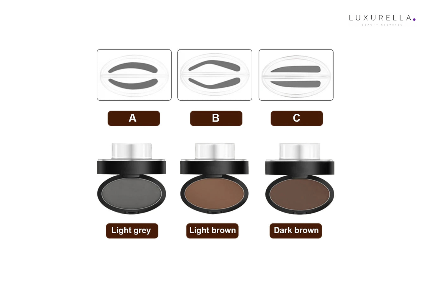 Luxurella Eyebrow Stamp Kit - brow shapes