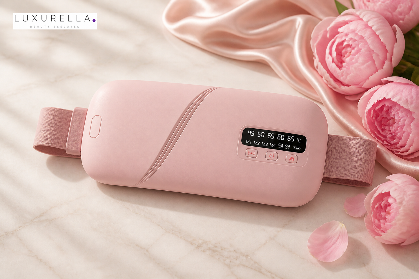 Luxurella Wireless Heat Therapy Massage Belt - product flat lay