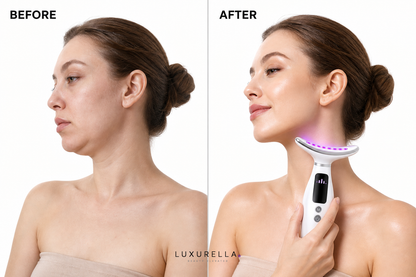 Luxurella 7-Color LED Neck and Face Firming Device - before and after
