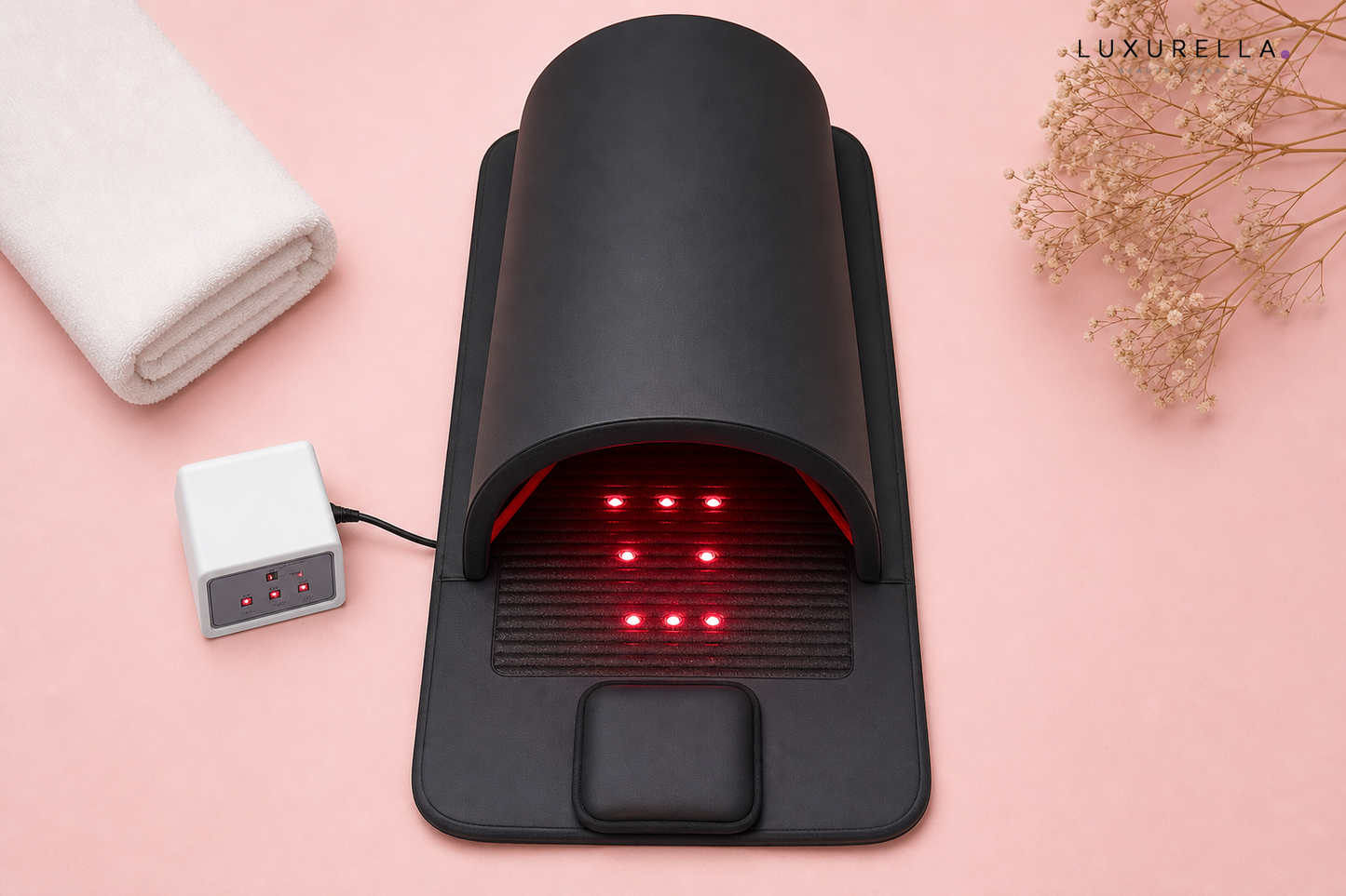 Luxurella Infrared Detox Sauna Spa Capsule - flat lay